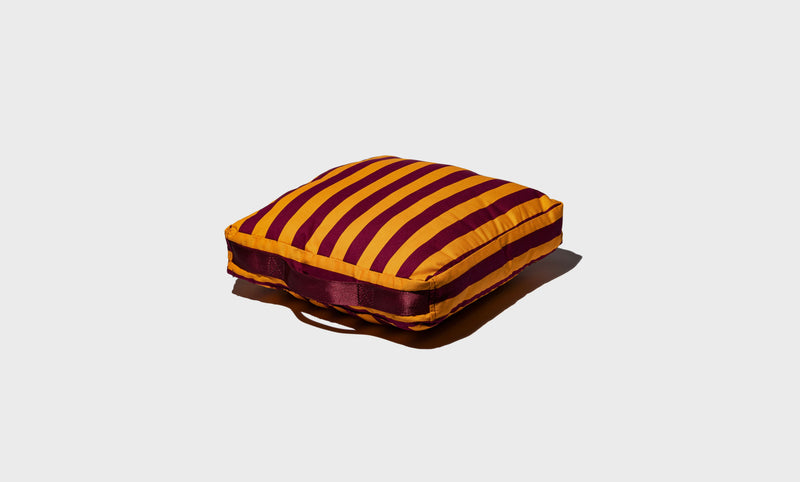 Cojín Portatil Rayas - Amarillo / Burdeos