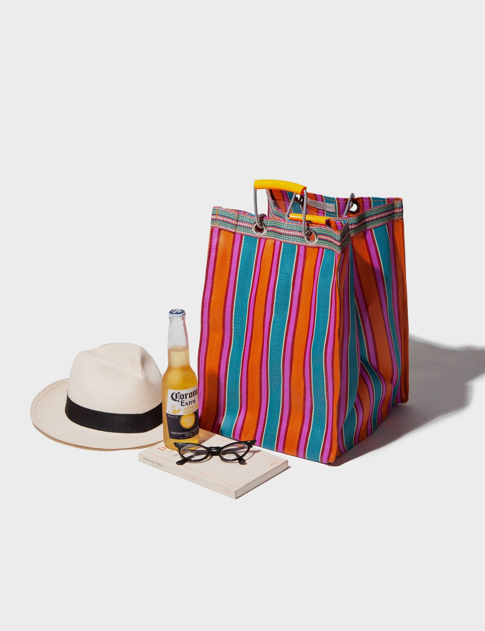 Bolso de rayas de plástico reciclado Rectangle D26