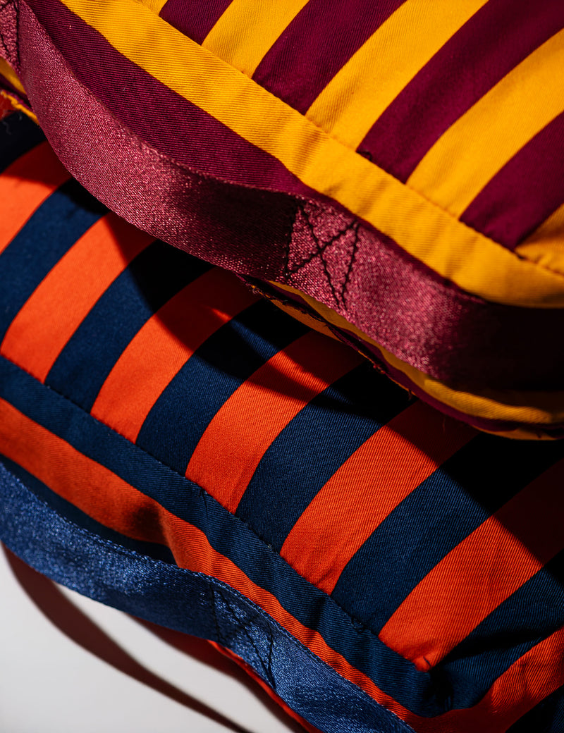 Cojín Portatil Rayas - Naranja / Azul